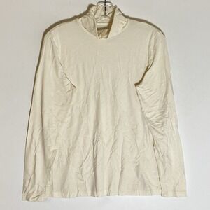 JCPenney Top Womens Petite Large Cream Turtleneck Long Sleeve Comfy Lightweight
